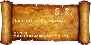 Barthalis Kerubina névjegykártya